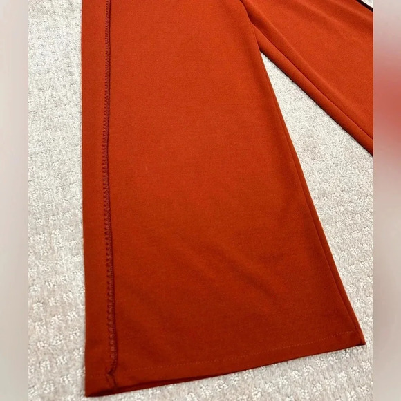 Wide leg trousers, Small, rust, high waisted, ankle length, exposed seams Office - Picture 4 of 7